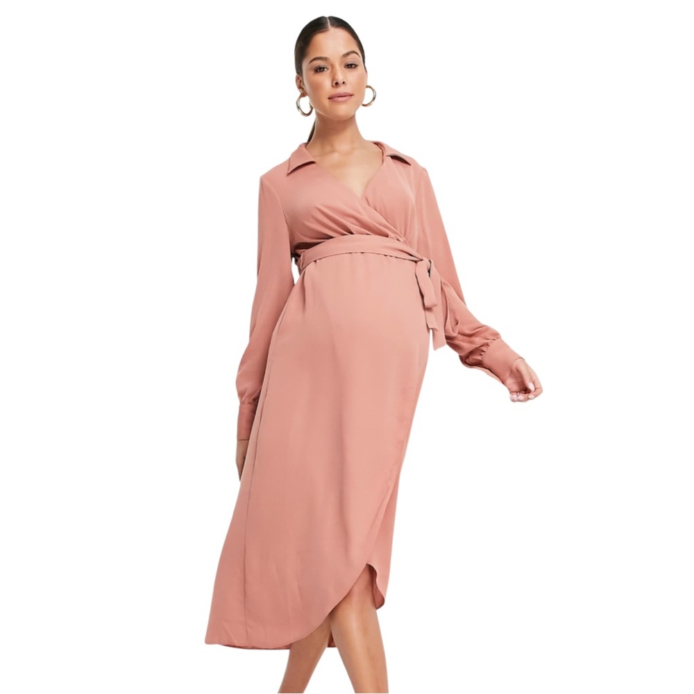 Terracotta Midi Wrap Dress - Picture 2 of 11